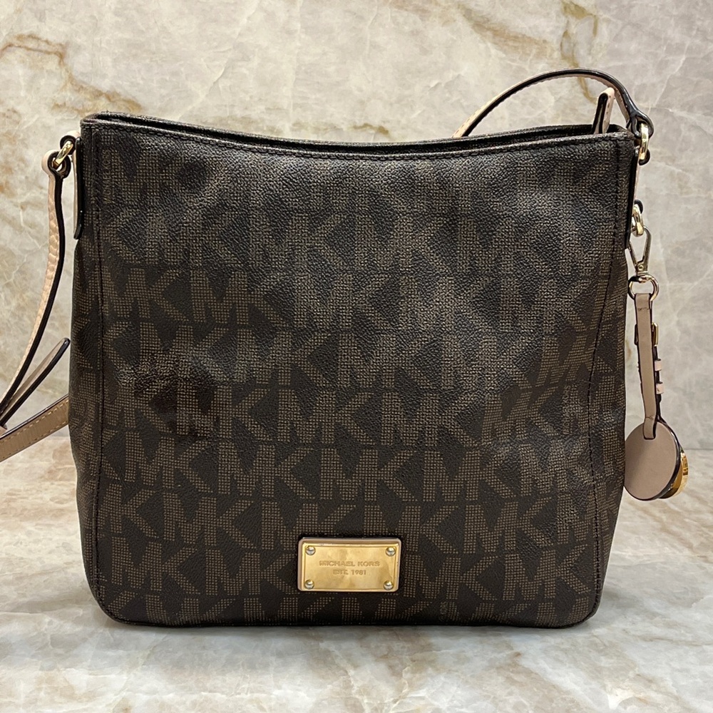 Michael Kors Dark Brown Monogram Shoulder Bag